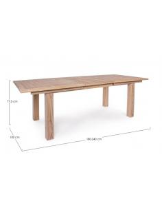Rect exten table 180-240x100 - BIZZOTTO maryland 2