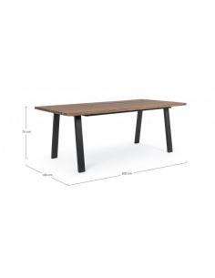 Mesa antracita 200x100 fsc - Bizzotto oslo 2