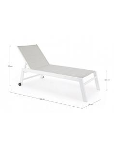High sun lounger with wheels white ld30 - BIZZOTTO hilde 2