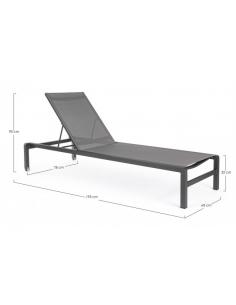 Apil sun lounger with wheels anthracite cx23 - BIZZOTTO konnor 2
