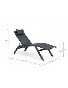 Chaise longue c-p anthracite jx55 - BIZZOTTO krion 2