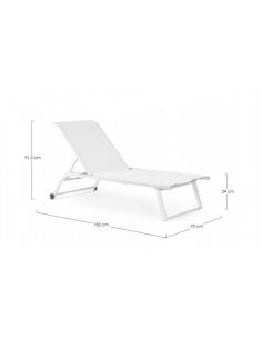 White sun lounger with wheels - BIZZOTTO taylor 2