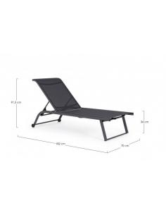 Gray/anthrac sun lounger with wheels - BIZZOTTO taylor 2