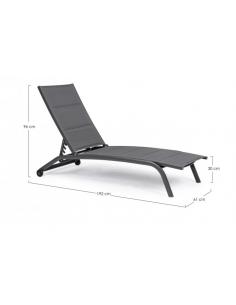 Anthracite zh11 sun lounger with wheels - BIZZOTTO cleopas 2