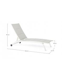 White zh10 sun lounger with wheels - BIZZOTTO cleopas 2