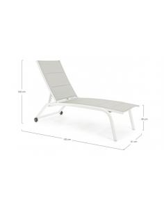 High sun lounger with wheels white zh10 - BIZZOTTO cleopas 2