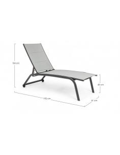High sun lounger with wheels anthracite zh11 - BIZZOTTO cleopas 2