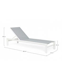 New sun lounger with wheels white yk11 - BIZZOTTO skipper 2