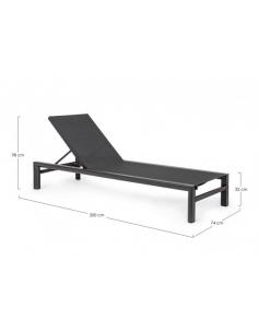 New sun lounger with wheels anthracite yk13 - BIZZOTTO skipper 2