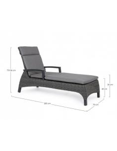 Anthracite cushion lounger jx55 - BIZZOTTO britton 2
