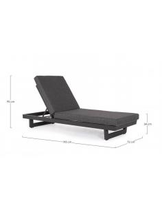Single sun lounger with cushion on wheels - BIZZOTTO infinity 2