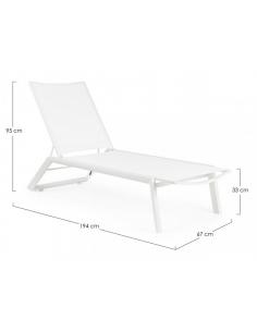 White sun lounger with wheels gk50 - BIZZOTTO cruise 2