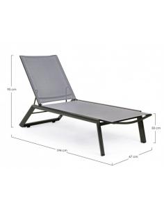 Anthracite sun lounger with wheels gk52 - BIZZOTTO cruise 2