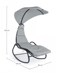 Chaise longue balancín antracita - Bizzotto baffin 2