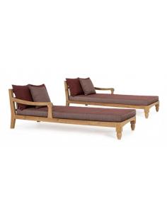 Sun lounger set with wine fsc cushion - BIZZOTTO bali 2