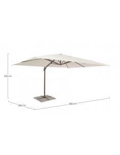 Sombrilla excéntrica 3x4 nat - Bizzotto dallas 2