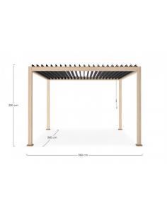 Pergola 3.6x3.6 brown- anthracite - BIZZOTTO ocean 2
