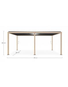 Pérgola 3.6x6 marrón- antracita - Bizzotto ocean 2