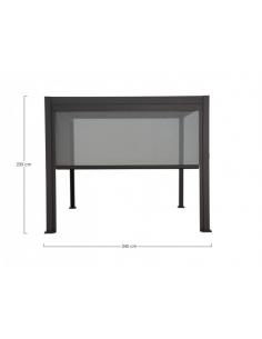 Pergola roller awning side 3.6 anthracite - BIZZOTTO ocean 2