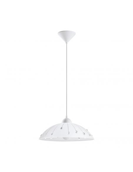 EGLO 96073 - VETRO Crystal pendant lamp in white acrylic and satin glass, crystal