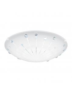 EGLO 96113 - MARGITTA 1 LED Ceiling Light in White Steel and Glass with crystals