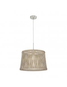 EGLO 96192 - SENDERO Wooden pendant lamp in matte nickel steel and wood