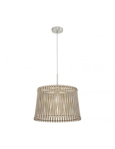EGLO 96192 - SENDERO Wooden pendant lamp in matte nickel steel and wood