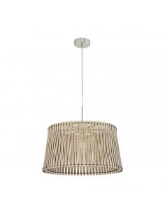 EGLO 96193 - SENDERO Wooden pendant lamp in matte nickel steel and wood