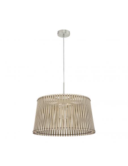 EGLO 96193 - SENDERO Wooden pendant lamp in matte nickel steel and wood