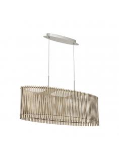 EGLO 96194 - SENDERO Wooden Hanging Lamp in Matte Nickel Steel and Wood