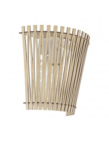 EGLO 96195 - SENDERO Lamella Wall Light in White Steel and Wood