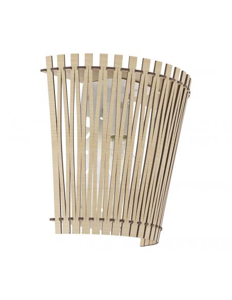 EGLO 96195 - SENDERO Lamella Wall Light in White Steel and Wood