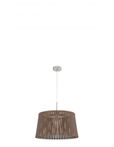 EGLO 96199 - SENDERO Wooden pendant lamp in matte nickel steel and wood