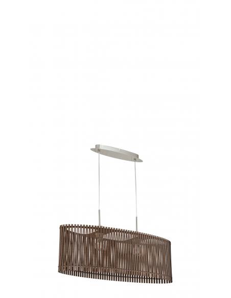 EGLO 96201 - SENDERO Wooden pendant lamp in matte nickel steel and wood