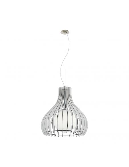 EGLO 96211 - TINDORI Lámpara colgante de Madera en Acero níquel-mate y Madera, vidrio