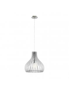 EGLO 96257 - TINDORI Wooden Pendant Lamp in Matte Nickel Steel and Wood