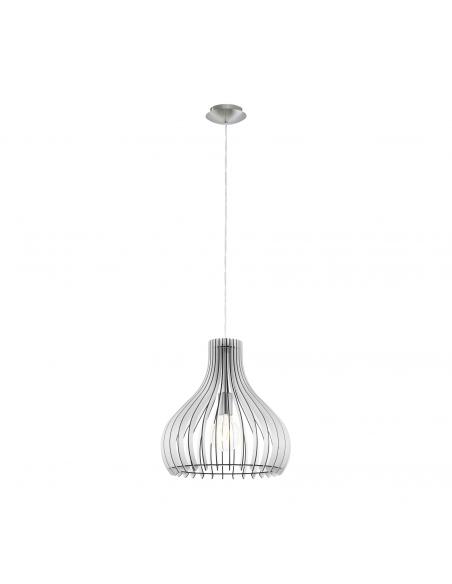 EGLO 96257 - TINDORI Wooden Pendant Lamp in Matte Nickel Steel and Wood