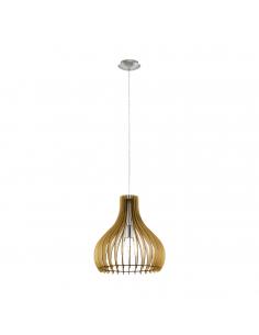 EGLO 96258 - TINDORI Wooden Pendant Lamp in Nickel-matte Steel and Wood