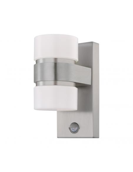 EGLO 96277 - ATOLLARI Outdoor wall light with motion sensor in Cast aluminum stainless steel, silver and Acrylic