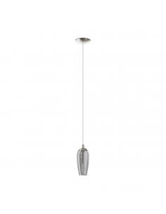 EGLO 96343 - FARSALA LED pendant lamp in matte nickel-steel and tinted glass, Granille