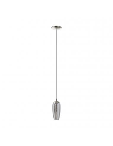 EGLO 96343 - FARSALA LED pendant lamp in matte nickel-steel and tinted glass, Granille