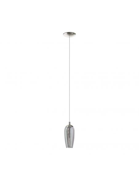 EGLO 96343 - FARSALA LED pendant lamp in matte nickel-steel and tinted glass, Granille