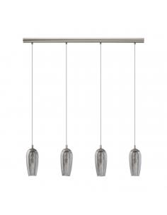 EGLO 96344 - FARSALA LED pendant lamp in matte nickel steel and tinted glass, Granille