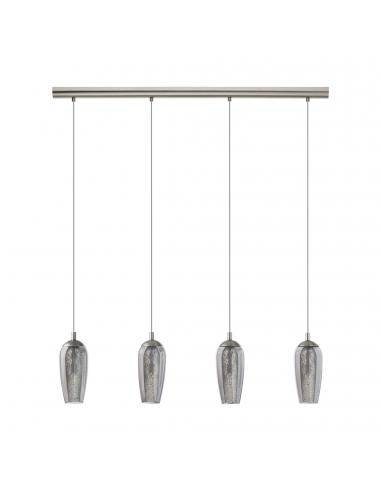 EGLO 96344 - FARSALA LED pendant lamp in matte nickel steel and tinted glass, Granille