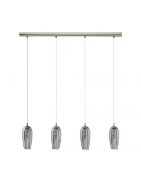 EGLO 96344 - FARSALA LED pendant lamp in matte nickel steel and tinted glass, Granille