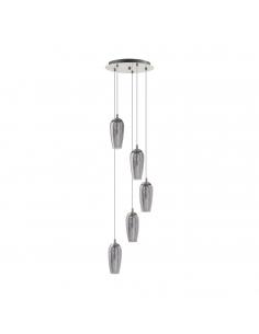 EGLO 96345 - FARSALA Lámpara colgante LED en Acero níquel-mate y Vidrio tintado, Granille