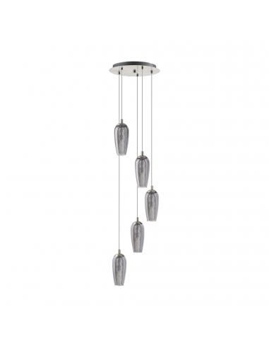 EGLO 96345 - FARSALA Lámpara colgante LED en Acero níquel-mate y Vidrio tintado, Granille