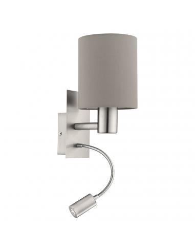 EGLO 96478 - PASTERI Nickel-matte Steel Fabric Wall Light and Textile