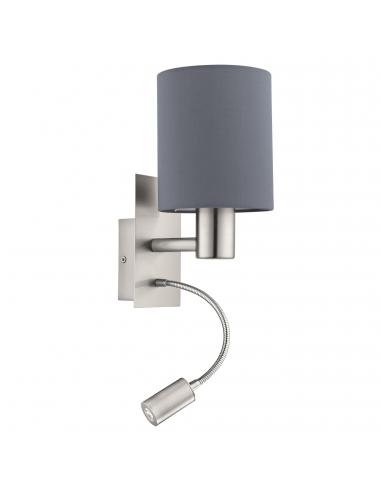 EGLO 96479 - PASTERI Nickel-matte Steel Fabric Wall Light and Textile