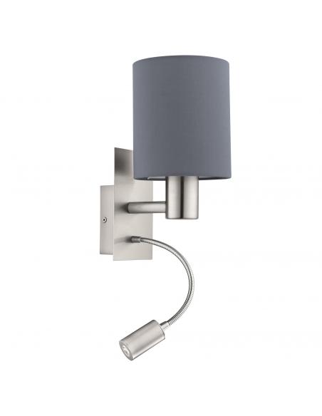 EGLO 96479 - PASTERI Nickel-matte Steel Fabric Wall Light and Textile